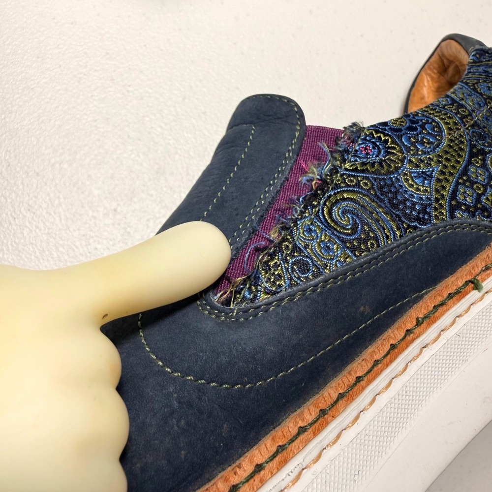 Robert Graham Paisley Leather Slip On Sneakers Made in Italy Blue Mens 13D - Picture 14 of 14